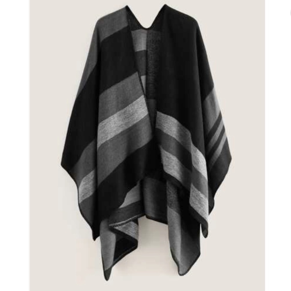 Color block Scarf Shawl Cardigan